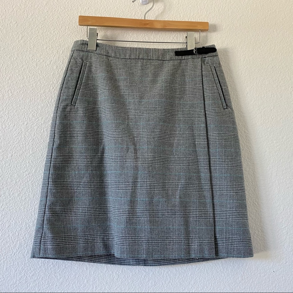L.L. Bean Plaid Wrap Skirt